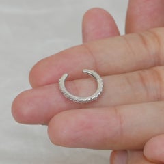 Echter H/Si White Diamond – Huggie-Ohrcuff aus massivem 14-karätigem Weißgold für das Knorpel