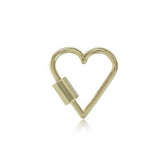 Solid 14k Yellow Gold Clasp Heart Lock Screw Charm Enhancer Finding Gift Jewelry