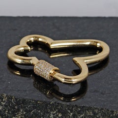 Natural White Diamond Clasp Solid 14k Yellow Gold Lock Butterfly Clasp Finding
