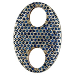 Solid 14k Yellow Gold Connector Natural Blue Sapphire Gemstone Finding Jewelry