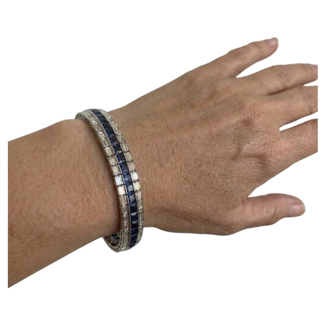 Harry Winston Blauer Saphir Diamant Platin Armband 15 Karat