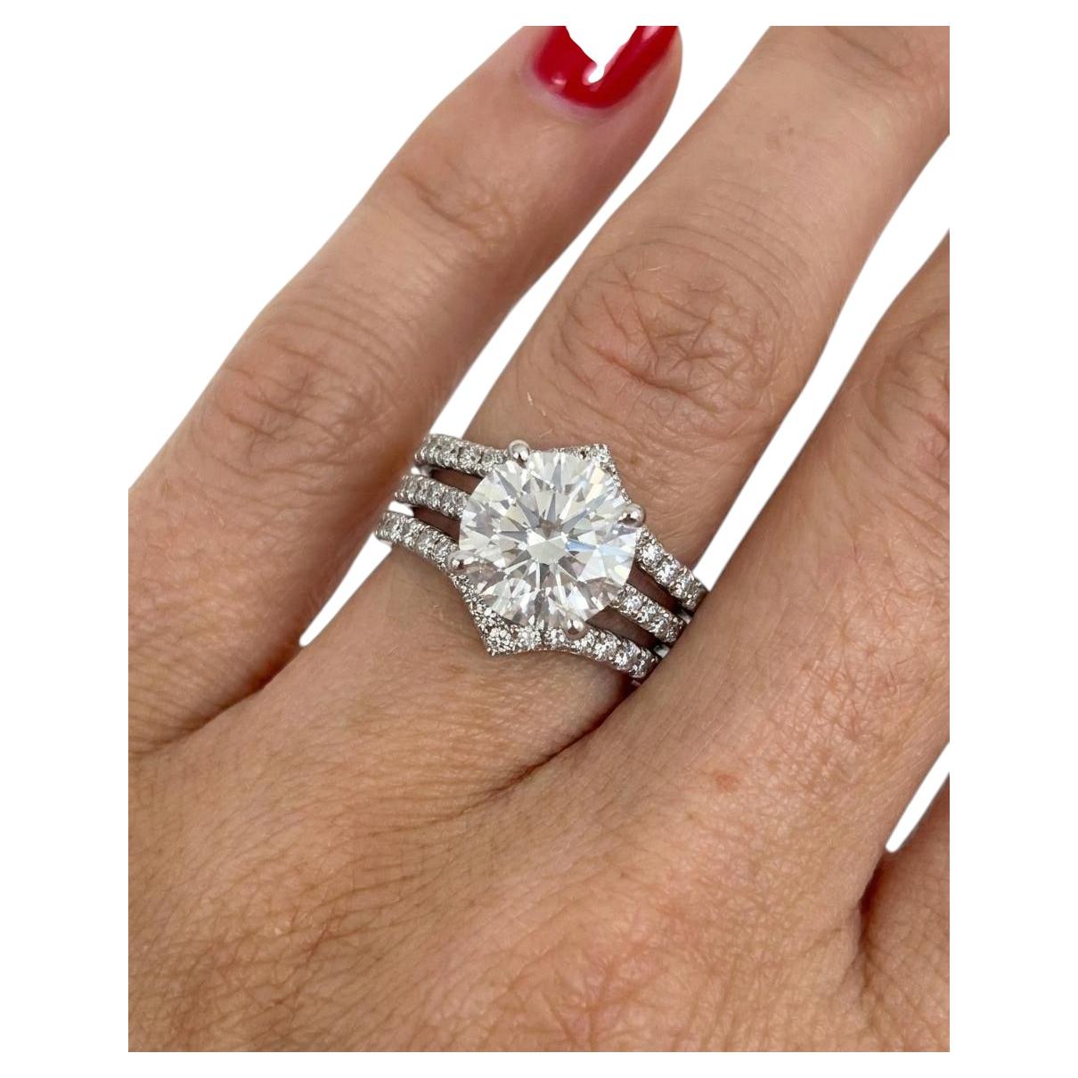 GIA Certified 2.61 Carat Tiffany Novo Diamond Engagement Ring in Platinum For Sale