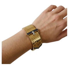 Tiffany & Co. Yellow Gold Sapphire & Diamond Buckle Bracelet