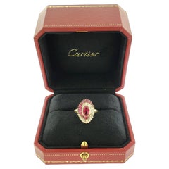 Cartier 18K Yellow Gold Ruby and Diamond Ring