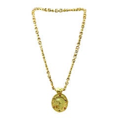 Robergé Multi Gem and Gold Coin Necklace