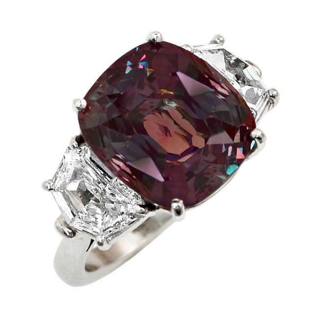 9.27 Carat Natural Alexandrite and Diamond Ring For Sale at 1stDibs ...