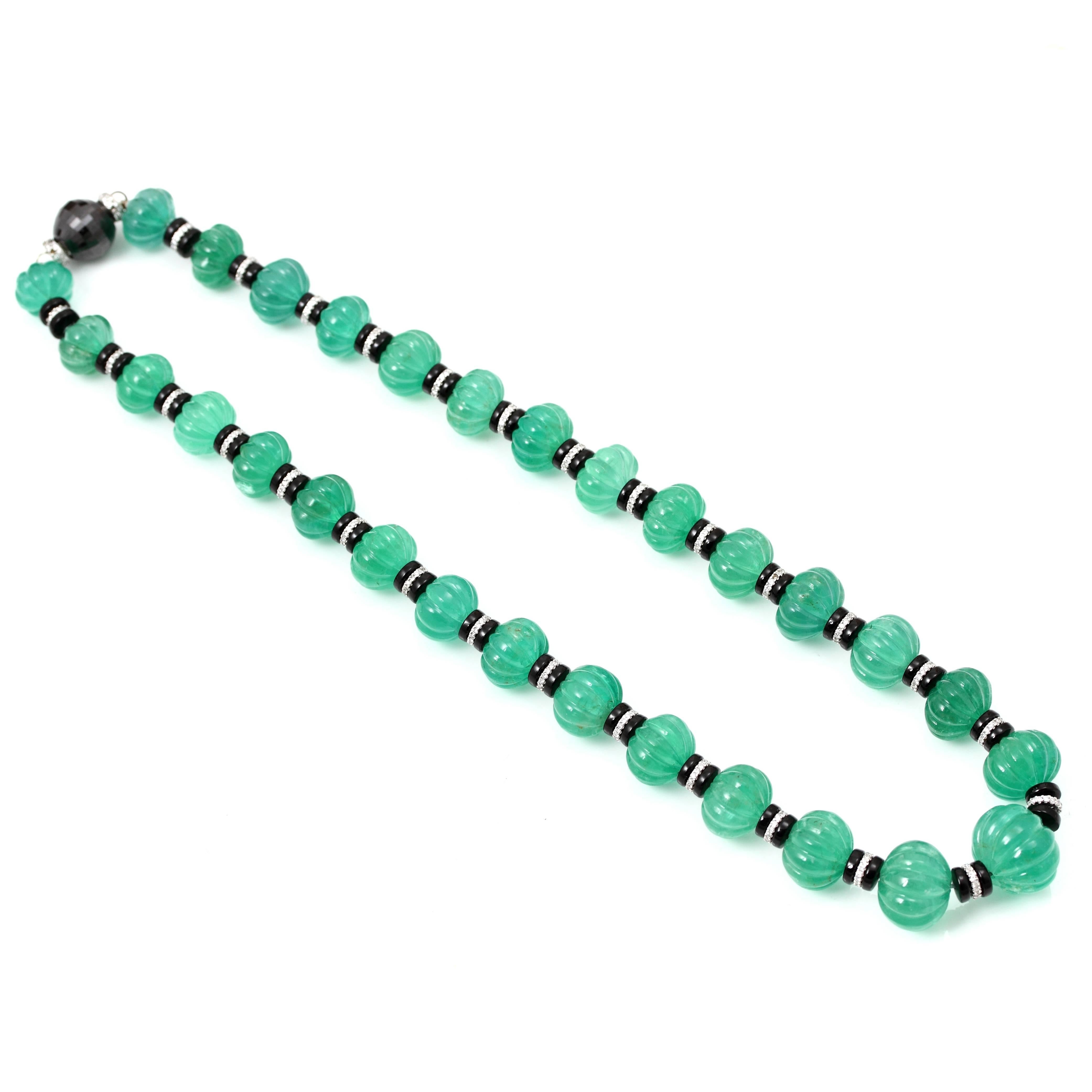 emerald beads with diamonds