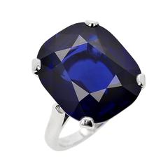 23 Carat Natural No Heat Burma Sapphire Platinum Ring 8