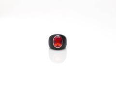 N.V. Milano Fire Opal 4.92 Carat Ebony Yellow Gold Ring