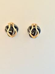 N.V. Milano Diamond Oxidized Silver Gold Knot Earrings