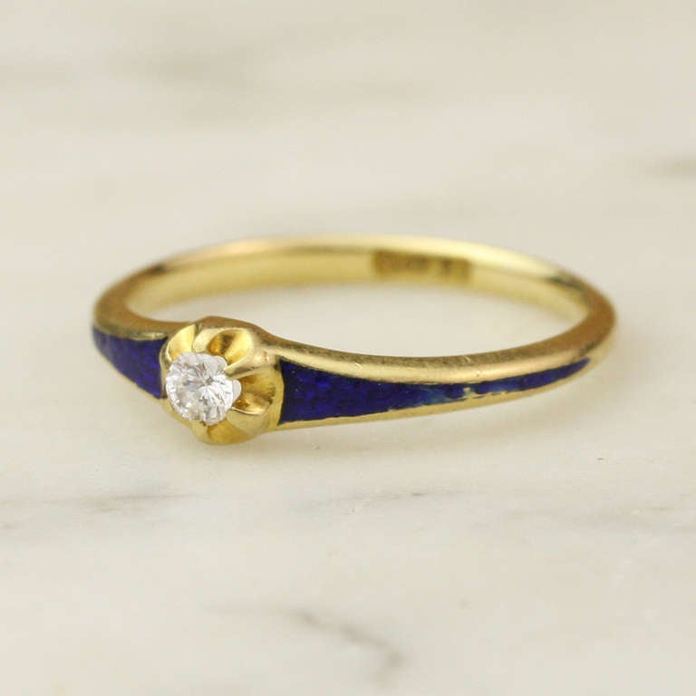 Regency Diamond, Guilloche, and Gold Ring For Sale 1