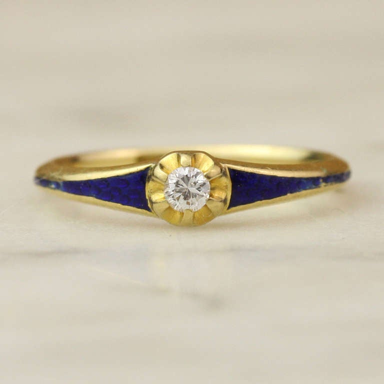 Regency Diamond, Guilloche, and Gold Ring For Sale 2