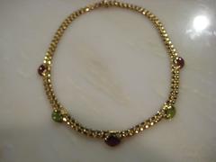 Bulgari Tourmaline Gold Link Necklace