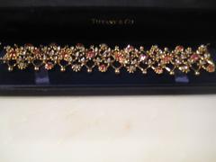 Tiffany & Co.  Pink Sapphire Diamond Gold Bracelet