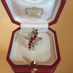 Cartier Ruby Diamond Gold Ring