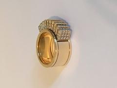 Cartier Diamond Gold Flexible Movable Fan Wedding Band Ring