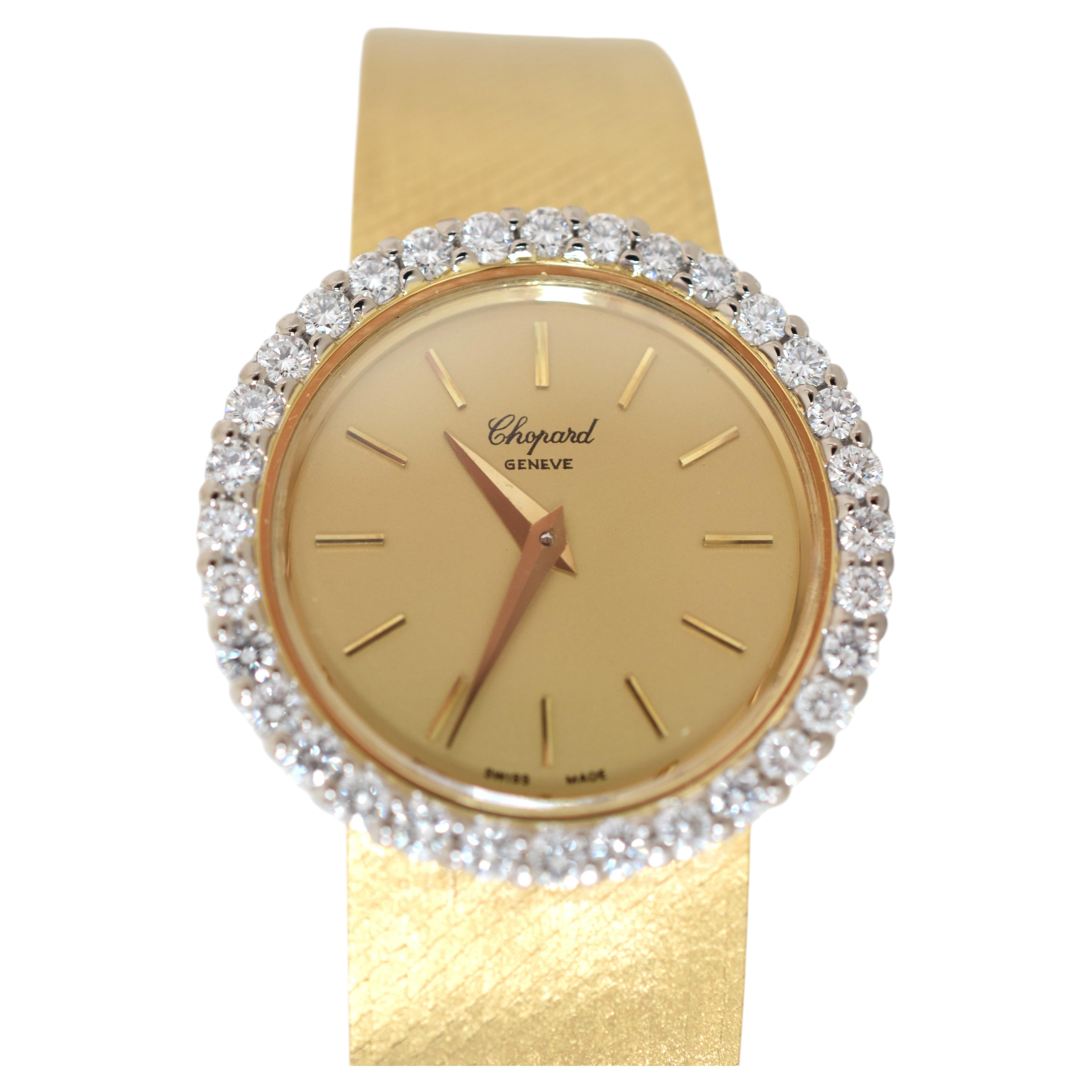 Chopard L.U.C Ref. 810 Diamond Bezel with Integrated 18K Gold Bracelet, 1980's