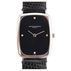 Vacheron Constantin Ref. 7590 Onyx Diamond 18K White Gold Wristwatch, Circa 1970