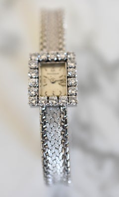 High Jewellery Cal. 426 18K White Gold 18 Diamonds Integrated Bracelet c.1960s