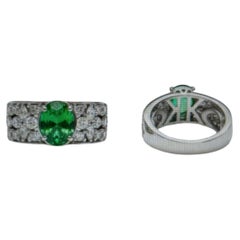 Kat Florence 2.44ct Tsavorite Garnet Diamond Ring in 18k Gold