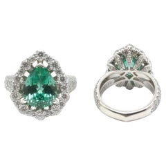 Kat Florence 2.33ct Rare Neon Paraíba Tourmaline Diamond Ring in Gold