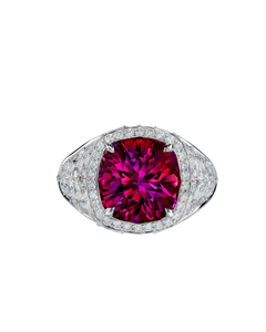 Kat Florence 6.29ct Rare Neon Rubellite Diamond Ring, Botswana