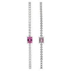 Kat Florence 2.01ct Unheated Pink Sapphire Diamond Bracelet, Ilakaka Madagascar