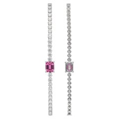 Kat Florence 2.01ct Unheated Pink Sapphire Diamond Bracelet, Ilakaka Madagascar