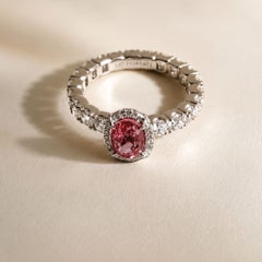 Kat Florence Padparadscha Sapphire Ring 1.53ct Unheated Diamonds