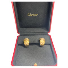 Orecchini Maillon Panthère firmati Cartier in oro giallo 18k e diamanti, CIRCA 1980