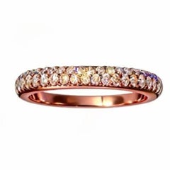 18K Rose Gold Champagne Diamond Pavé Wedding Band
