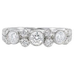 14K White Gold Diamond Wedding Band Ring Estate