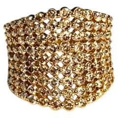 Yellow Gold Vermeil 925 Silver Champagne Diamond Band Ring