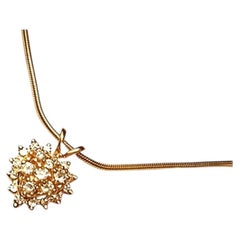 14K Yellow Gold Diamond Heart Slide Pendant