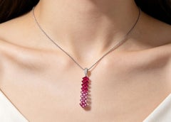 14K White Gold Multi Color Sapphire Diamond Pendant