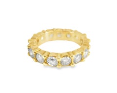 14K Pink Rose Gold Diamond Eternity Wedding Band Ring