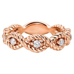 14K Rose Gold Estate Diamond Eternity Wedding Band Ring