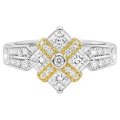14K White Gold Princess Diamond Band Ring