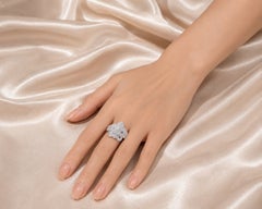 14K White Gold Diamond Fleur de lis Ring