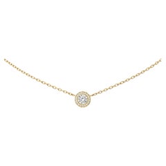 14K Yellow Gold Estate Champagne Diamond Slide Pendant Necklace