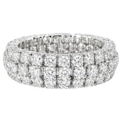 18K White Gold Diamond Eternity Wedding Mesh Band Ring