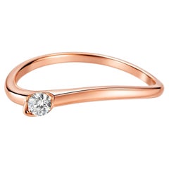 18K Pink Rose Gold Fancy Color Pink Diamond Designer Stacking Band Ring