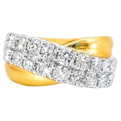 14K White 2 Tone Gold Diamond Designer Ring Band