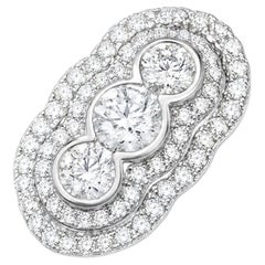 18K White Gold 3 Stone Diamond Anniversary Band Ring