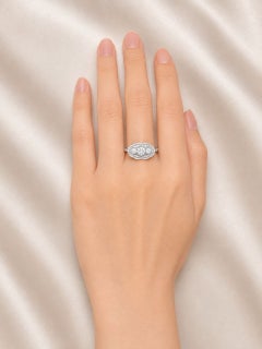 18K White Gold 3 Stone Diamond Anniversary Band Ring