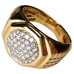 Vermeil Sterling 925 Silver White Diamond Men Band Ring