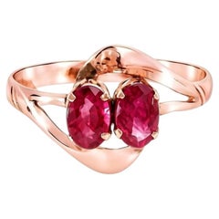 Anello da mignolo in oro rosa 18 carati con rubino