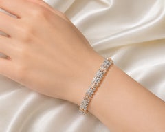 18K Pink White 2 Tone Gold Diamond Flex Bracelet Estate