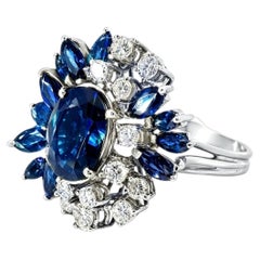 18K White Gold Sapphire Diamond Ring Band