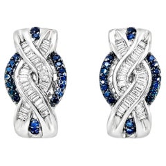 18K White Gold Line Drop Earrings Diamonds